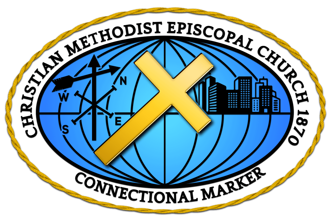 Christian Methodist Episcopal emblem with gold cross